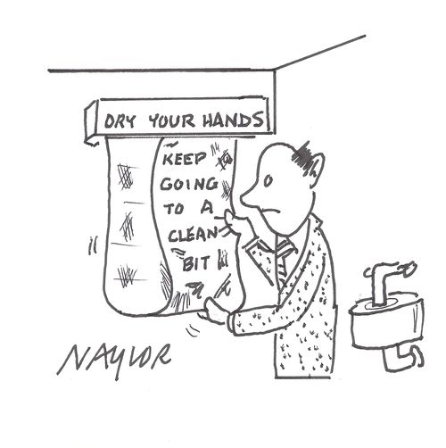 Dry Your Hands: Keep Going to a Clean Bit.