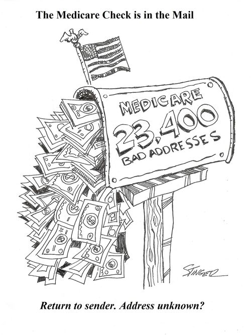 Medicare check in the mail:23,400 bad addesses