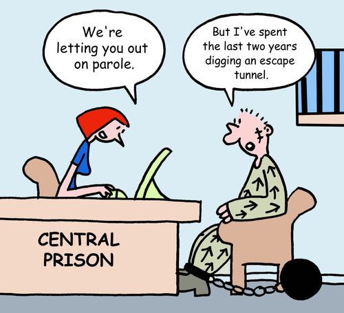 "We're letting you out on parole."