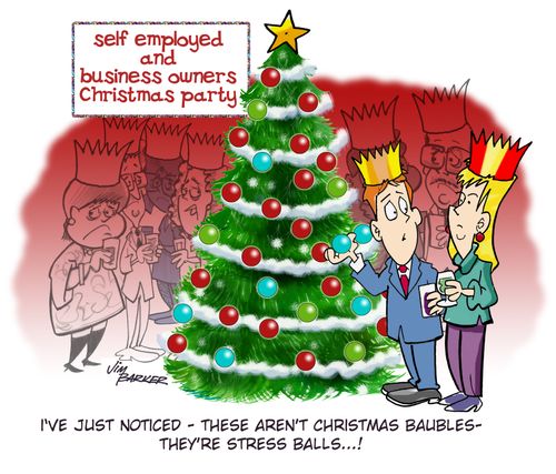 "I've just noticed - these aren't Christmas baubles - they're stress balls..."