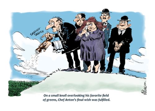 On a small knoll overlooking his favourite field of greens, Chef Anton's final wish was fulfilled.