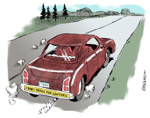 I don't brake for lawyers