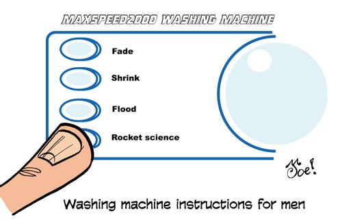 Washing machine instructions for men.