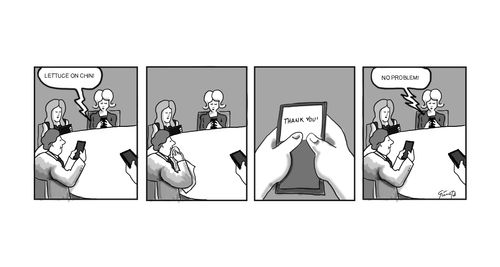 Digital Daze: Texting during a meeting.