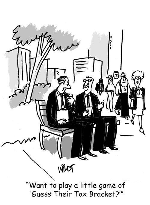 "Want to play a little game of "Guess Their Tax Bracket?'"