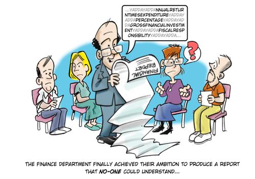 The finance department finally achieved their ambition to produce a report that no-one could understand...