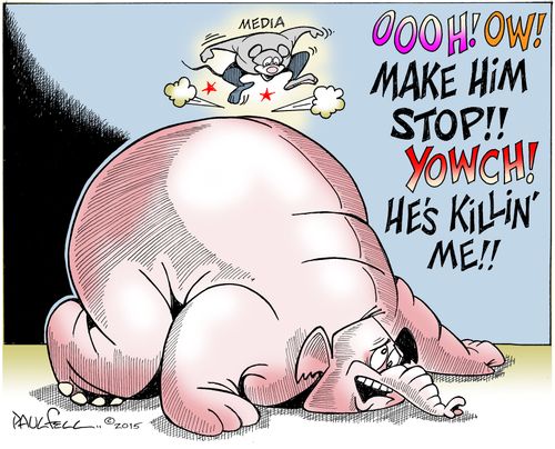 "Oooh! Ow! make him stop!! Yowch! He's killin' me!!"