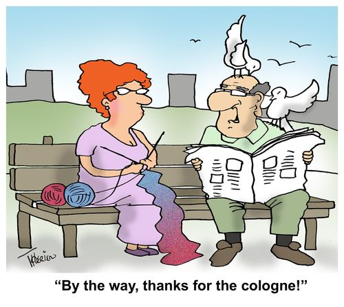 "By the way, thanks for the cologne!"