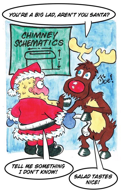 "You're a big lad, aren't you Santa?"
