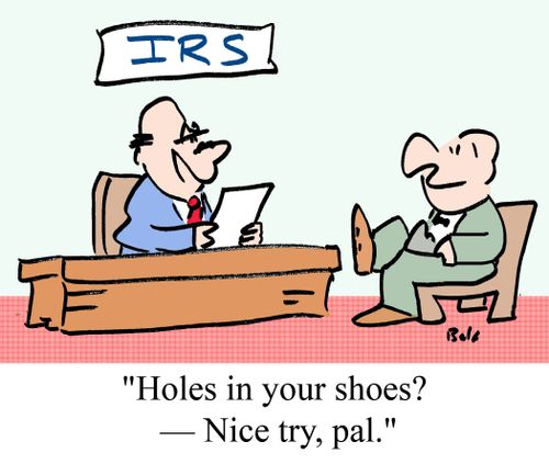 "Holes in your shoes? -- Nice try, pal."