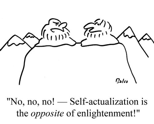 "No, no, no! -- Self-actualization is the OPPOSITE of enlightenment!"