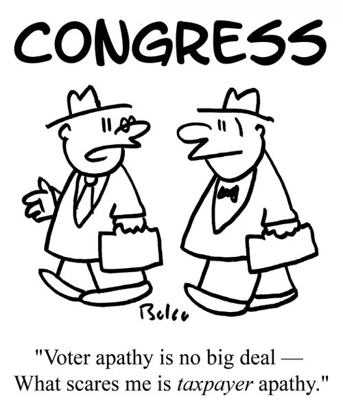CONGRESS "Voter apathy is no big deal - What scares me is TAXPAYER apathy."