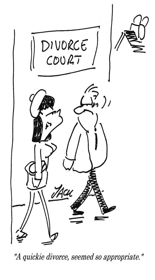 "A quickie divorce, seemed so appropriate."