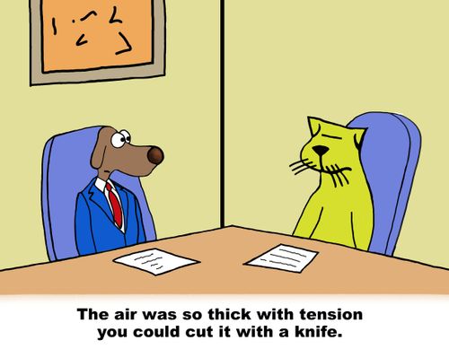 The air was so thick with tension you could cut it with a knife.