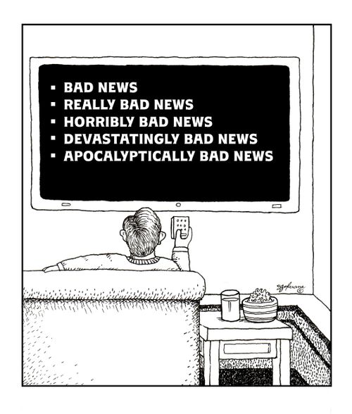 Bad News, Really Bad News, Horribly Bad News, Devastatingly Bad News and Apocalyptically Bad News.