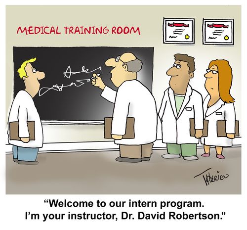 "Welcome to our intern program. I'm your instructor, Dr. David Robertson."