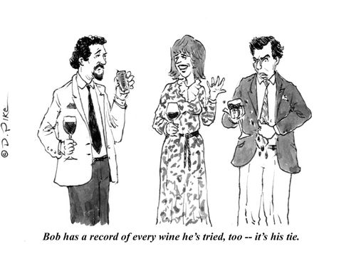 "Bob has a record of every wine he's tried, too -- it's his tie."