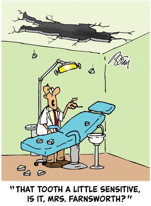 "That tooth a little sensitive, is it, Mrs. Farnsworth?"