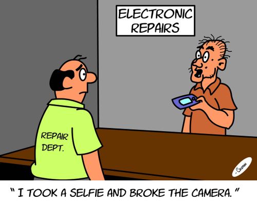 "I took a selfie and broke the camera."