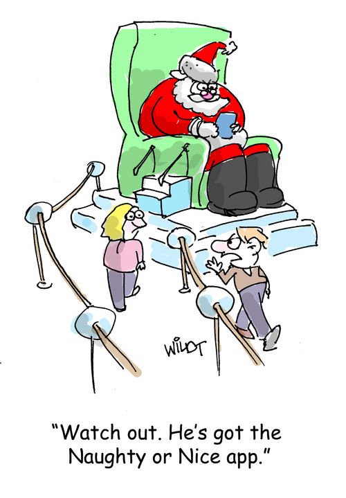 "Watch out. He's got the Naughty or Nice app."