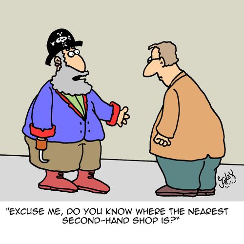 "Excuse me, do you know where the nearest second-hand shop is?"