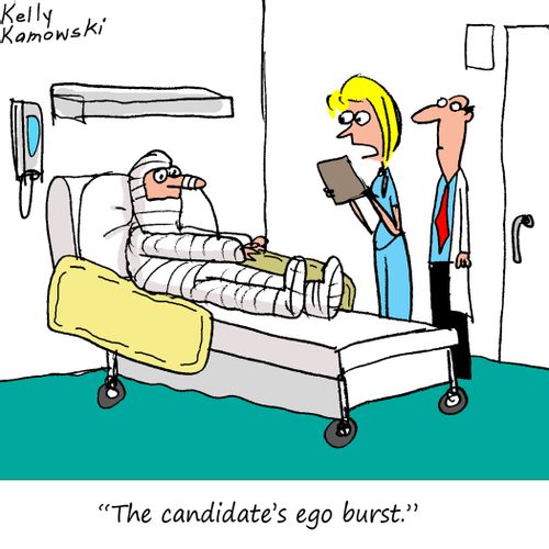 "The candidate's ego burst."