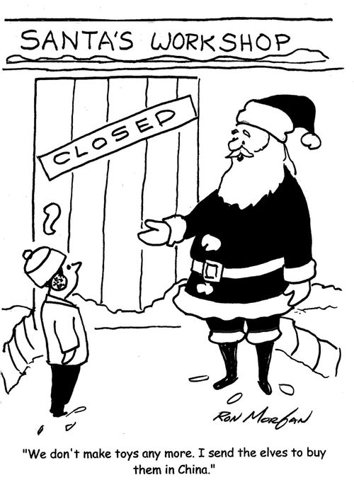 "We don't make toys any more. I send the elves to buy them in China."
