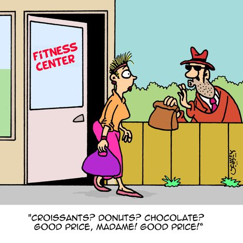 "Croissants? Donuts? Chocolate? Good price, madame! Good price!"