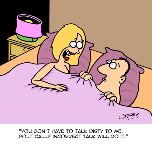 "You don't have to talk dirty to me. Politically incorrect talk will do it."