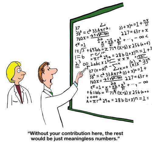 "Without your contribution here, th rest would be just meaningless numbers."
