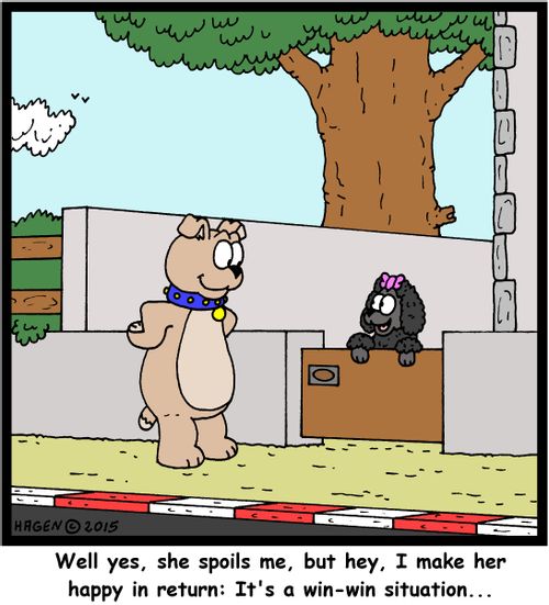 "Well yes, she spoils me, but hey, I make her happy in return: It's a win-win situation..."
