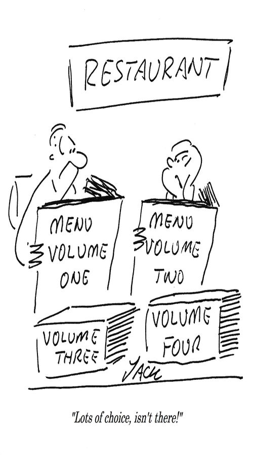 "Lots of choice, isn't there!"