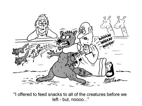 "I offered to feed snacks to all of the creatures before we left - but, nooo..."