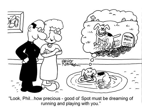 "Look, Phil...how precious...good ol' Spot must be dreaming of running and playing with you."