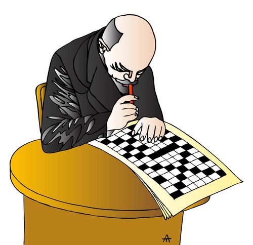 Lenin doing a cross-word