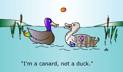 "I'm a canard, not a duck."