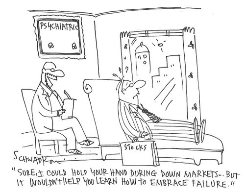 "Sure, I could hold your hand during down markets...but it wouldn't help you learn how to embrace failure."