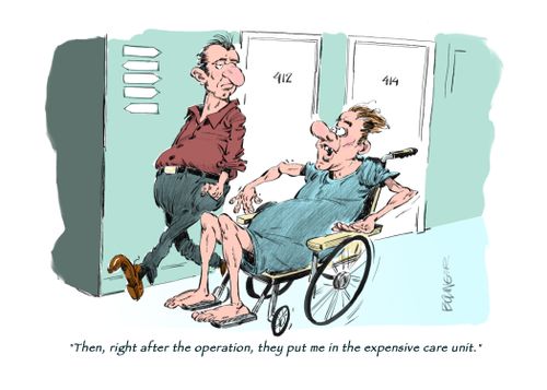 "Then, right after the operation, they put me in the expensive care unit."