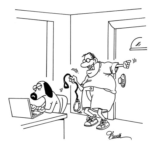 Man tried to get dog to go for a walk.