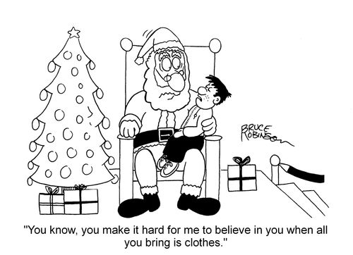 "You know, you make it hard for me to believe in you when all you bring is clothes."