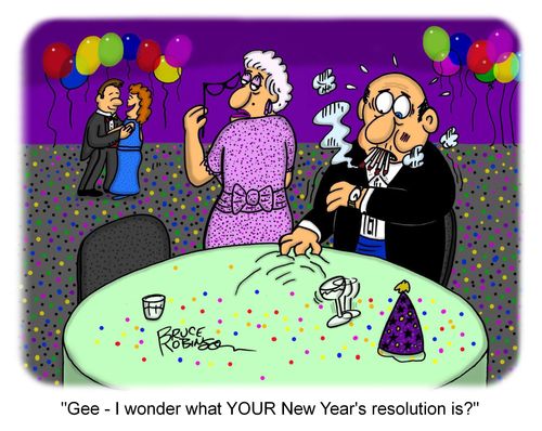 "Gee - I wonder what YOUR New Year's resolution is?"