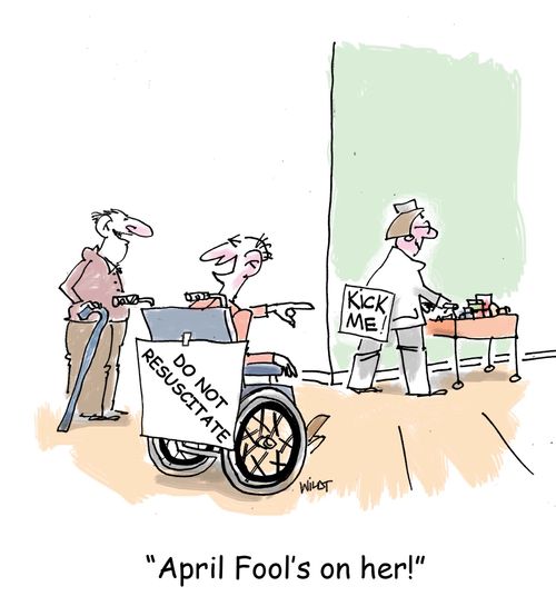 "April Fool's on her!"