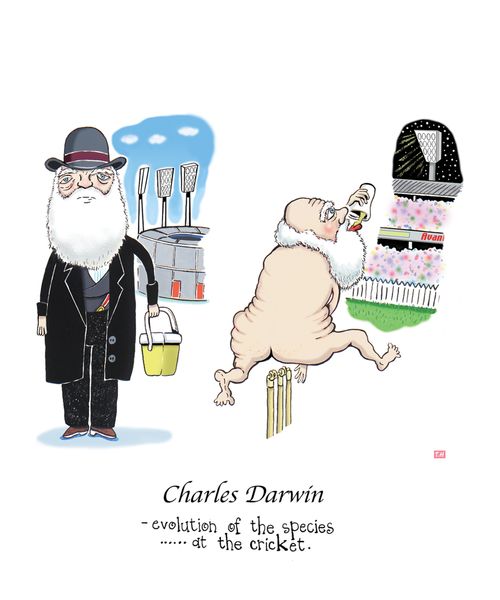 Charles Darwin - evolution of the species. . . at the cricket.