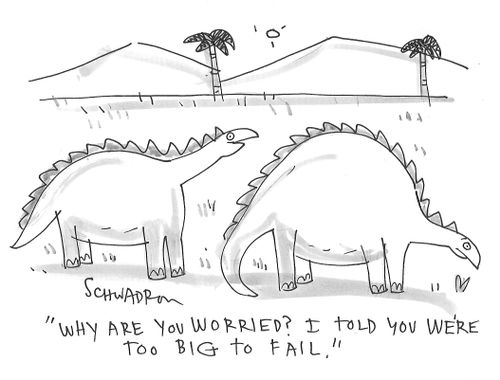 "Why are you worried? I told you we're too big to fail!"