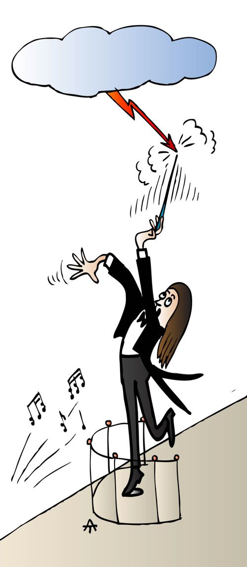 Lightning Strikes a Conductor