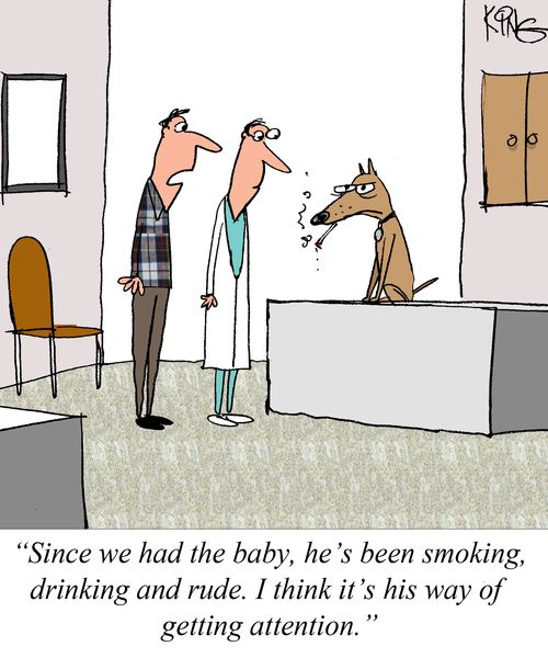 "Since we had the baby, he's been smoking, drinking and rude. I think it's his way of getting attention."