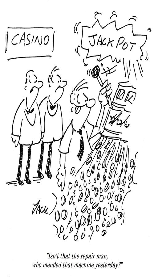 "Isn't that the repair man, who mended that machine yesterday?"