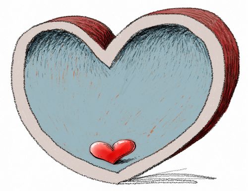 A small heart within a big heart.