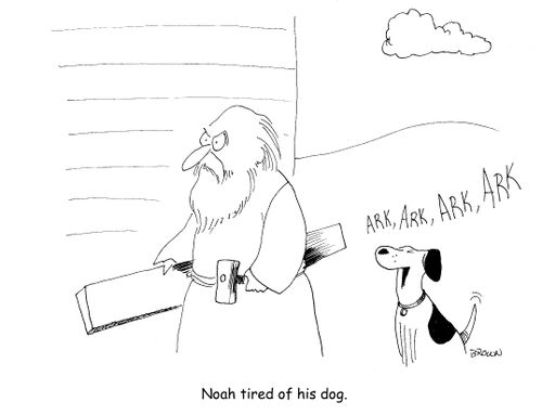 Noah tired of his dog.