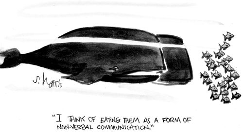 "I think of eating them as a form of nonverbal communication."